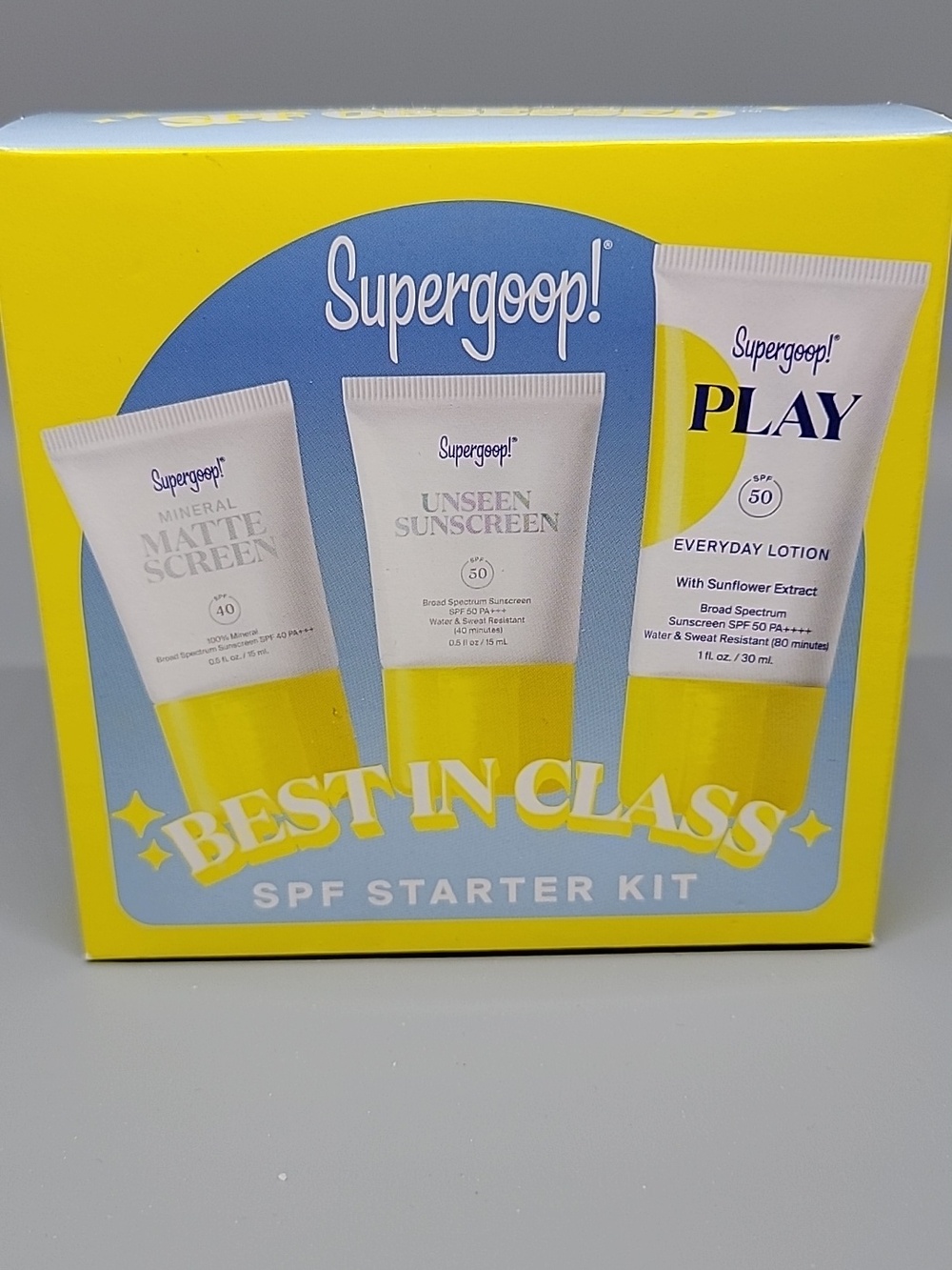 Supergoop! SPF Starter Kit - Travel Size Pack of (3) SPF 40/50 Sunscreen/Lotions